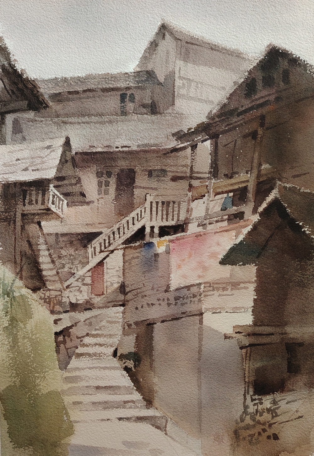 辜宗泽+《红军走过的地方》+水彩